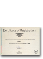 Certificate of Registration with the U.S. Food & Drug Administration